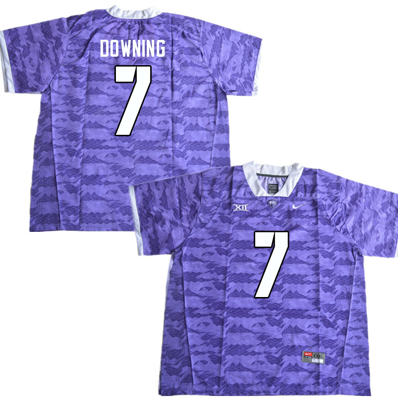 Men #7 Matthew Downing TCU Horned Frogs College Football Jerseys Sale-Purple Limited